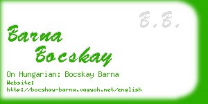 barna bocskay business card